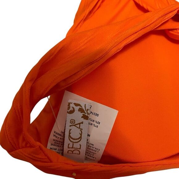 Becca by Rebecca Virtue Catalonia Halter Bikini Orange NWT - Picture 6 of 6